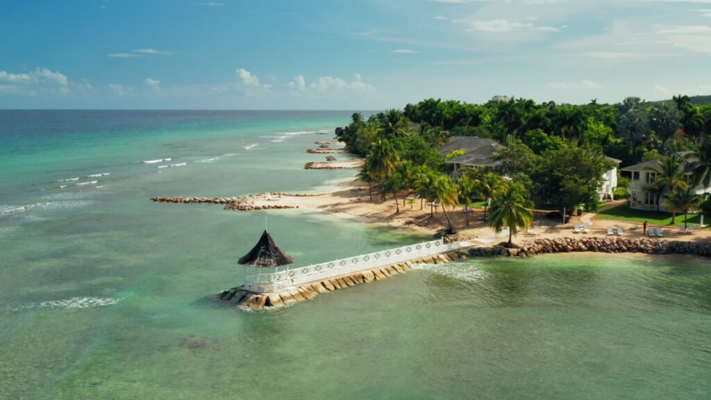 Tropical beach in Montego Bay, Jamaica.