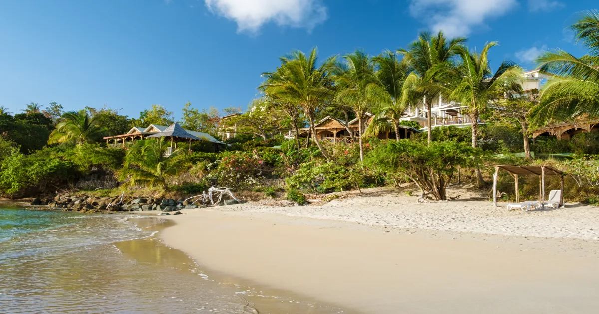 A tropical beach in St. Lucia